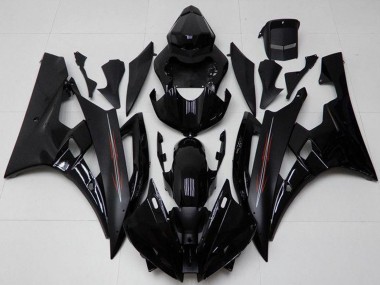 2006-2007 Yamaha YZF R6 Motorcycle Fairing Kits - Glossy Black Matte Black UK Manufacturers