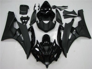 2006-2007 Yamaha YZF R6 Motorcycle Fairing - Glossy Black Matte Black UK Manufacturers
