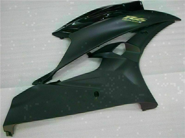 2006-2007 Yamaha YZF R6 Motorcycle Fairings - Glossy Black Matte Black Gold Decals UK Manufacturers