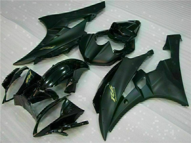 2006-2007 Yamaha YZF R6 Motorcycle Fairings - Glossy Black Matte Black Gold Decals UK Manufacturers