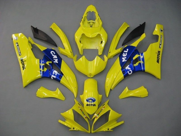 2006-2007 Yamaha YZF R6 Motorcycle Fairings - Yellow Blue Motul Michelin Camel UK Manufacturers