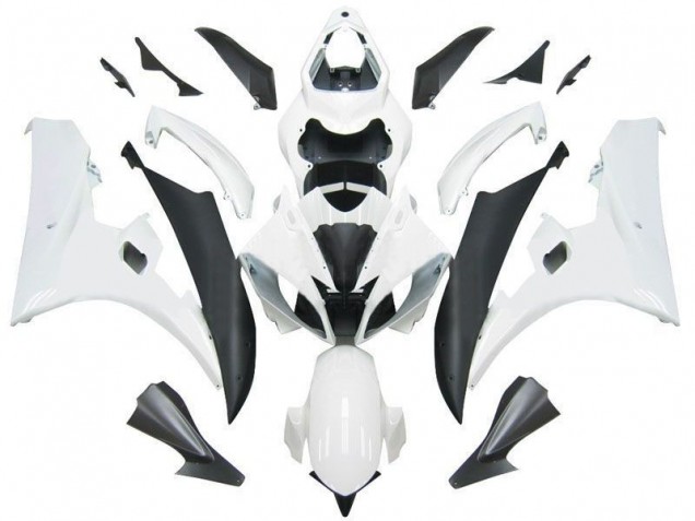 2006-2007 Yamaha YZF R6 Motorcycle Fairings - White Matte Black UK Manufacturers