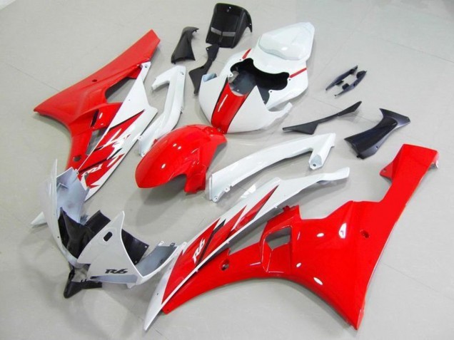 2006-2007 Yamaha YZF R6 Bike Fairings - White Red UK Manufacturers