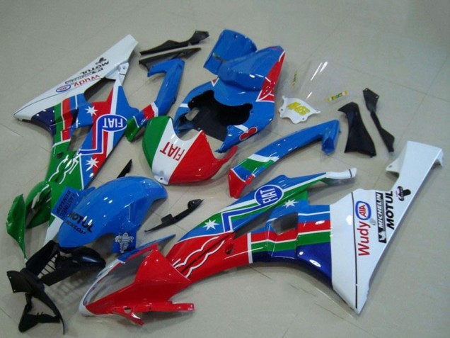 2006-2007 Yamaha YZF R6 Motorcycle Fairings - White Blue Red Green Fiat Motul UK Manufacturers