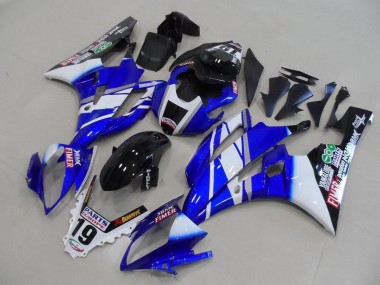 2006-2007 Yamaha YZF R6 Motorcycle Fairings - White Blue Glossy Black Fimer Yamalube UK Manufacturers