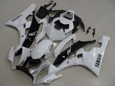 2006-2007 Yamaha YZF R6 Motorcycle Fairings - White Glossy Black UK Manufacturers