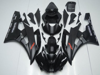2006-2007 Yamaha YZF R6 Motorcycle Fairings - Glossy Black Matte Black Red Motul Michelin UK Manufacturers