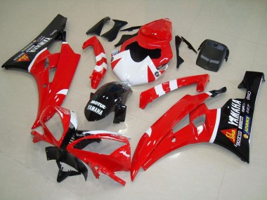 2006-2007 Yamaha YZF R6 Motorcycle Fairings - Red White Glossy Black Motul UK Manufacturers