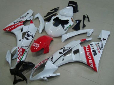 2006-2007 Yamaha YZF R6 Motorcycle Fairings - White Red Motul Michelin Abarth UK Manufacturers