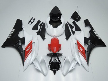 2006-2007 Yamaha YZF R6 Motorcycle Fairing - White Red Matte Black UK Manufacturers