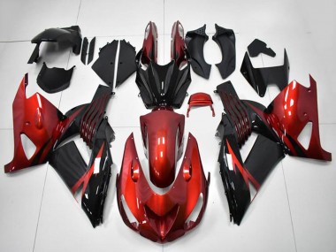 2006-2011 Kawasaki ZX14R ZZR1400 Motorcycle Fairings - Red Black UK Manufacturers
