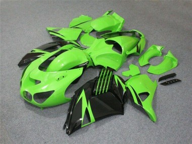 2006-2011 Kawasaki ZX14R ZZR1400 Motorcycle Fairing - Green Glossy Black UK Manufacturers