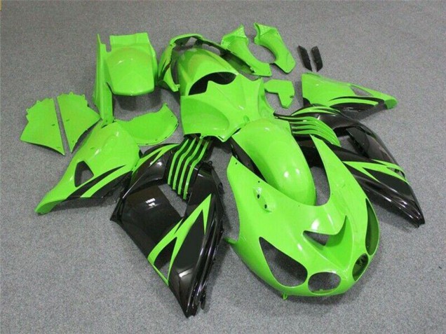 2006-2011 Kawasaki ZX14R ZZR1400 Motorcycle Fairing - Green Glossy Black UK Manufacturers