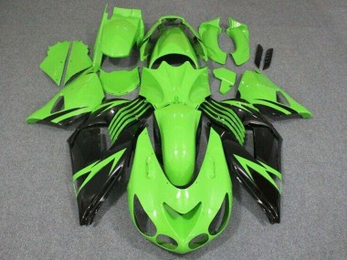 2006-2011 Kawasaki ZX14R ZZR1400 Motorcycle Fairing - Green Glossy Black UK Manufacturers
