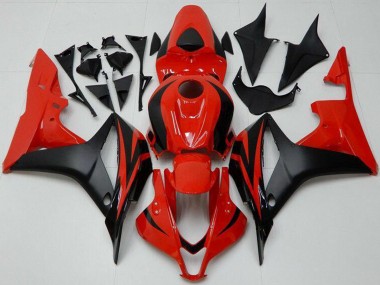 2007-2008 Honda CBR600RR Bike Fairings - Red Matte Black UK Manufacturers