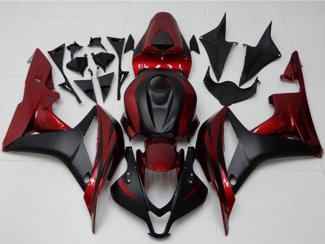 2007-2008 Honda CBR600RR Motorcycle Fairing Kits - Red Matte Black UK Manufacturers
