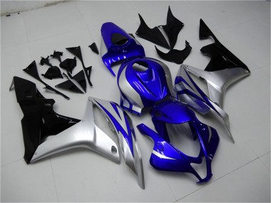 2007-2008 Honda CBR600RR Motorcycle Fairings - Silver Blue Glossy Black OEM Style UK Manufacturers