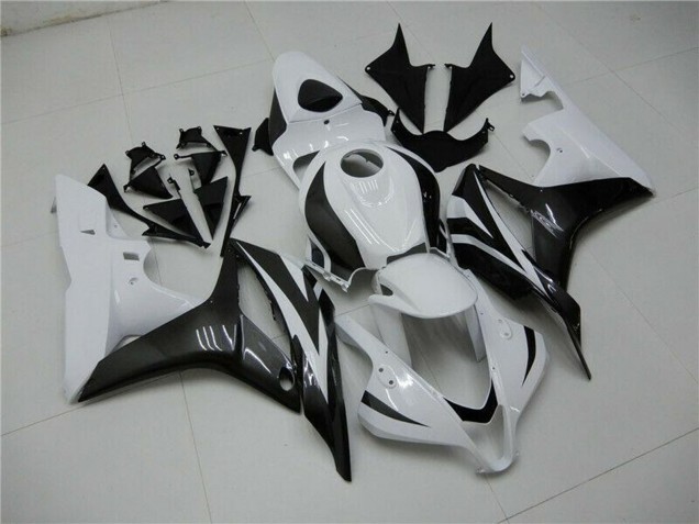 2007-2008 Honda CBR600RR Bike Fairings - White Glossy Black UK Manufacturers