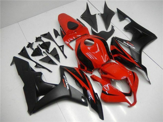 2007-2008 Honda CBR600RR Motorcycle Fairings - Red Matte Black with Decals UK Manufacturers