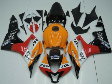 2007-2008 Honda CBR600RR Bike Fairings - Orange White Red Glossy Black Repsol UK Manufacturers