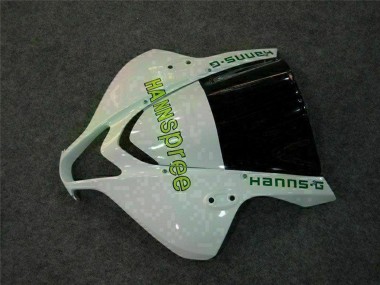 2007-2008 Honda CBR600RR Motorcycle Fairing - White Green Glossy Black Hannspree UK Manufacturers
