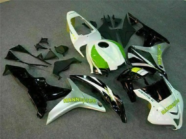 2007-2008 Honda CBR600RR Motorcycle Fairing - White Green Glossy Black Hannspree UK Manufacturers
