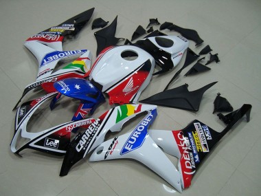2007-2008 Honda CBR600RR Motorcycle Fairings - White Red Blue Glossy Black EuroBet UK Manufacturers
