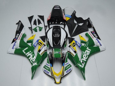 2007-2008 Honda CBR600RR Motorcycle Fairings - Green White Glossy Black Liner UK Manufacturers