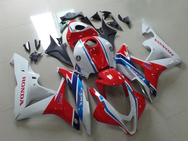2007-2008 Honda CBR600RR Motorcycle Fairings - White Red Light Blue HRC UK Manufacturers