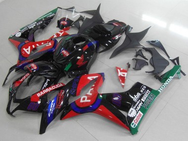 2007-2008 Honda CBR600RR Motorcycle Fairings - Glossy Black Red Blue Pata UK Manufacturers
