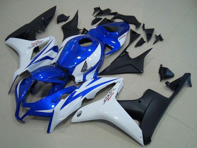 2007-2008 Honda CBR600RR Motorcycle Fairings - White Blue Matte Black UK Manufacturers