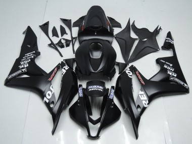 2007-2008 Honda CBR600RR Motorcycle Fairing Kits - Matte Black White Repsol UK Manufacturers