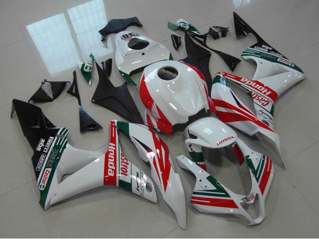 2007-2008 Honda CBR600RR Motorcycle Fairings - White Red Green Glossy Black Castrol 38 UK Manufacturers