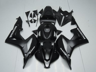 2007-2008 Honda CBR600RR Motorcycle Fairings - Matte Black White Decals UK Manufacturers