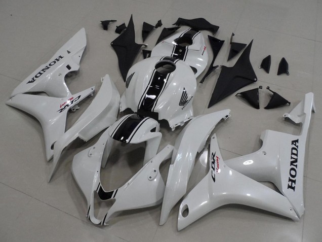2007-2008 Honda CBR600RR Motorcycle Fairing Kits - White Glossy Black UK Manufacturers