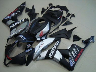 2007-2008 Honda CBR600RR Motorcycle Fairings - Matte Black Silver Repsol UK Manufacturers