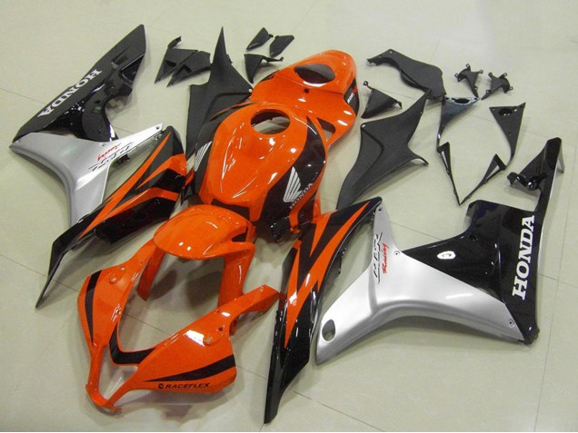 2007-2008 Honda CBR600RR Motorcycle Fairing - Silver Orange Glossy Black UK Manufacturers