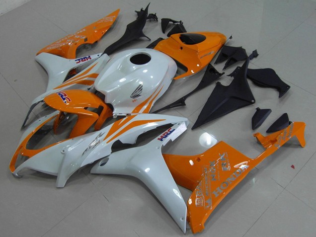 2007-2008 Honda CBR600RR Motorcycle Fairing - White Orange HRC UK Manufacturers