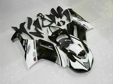 2007-2008 Kawasaki ZX6R Motorcycle Fairings - Black White UK Manufacturers