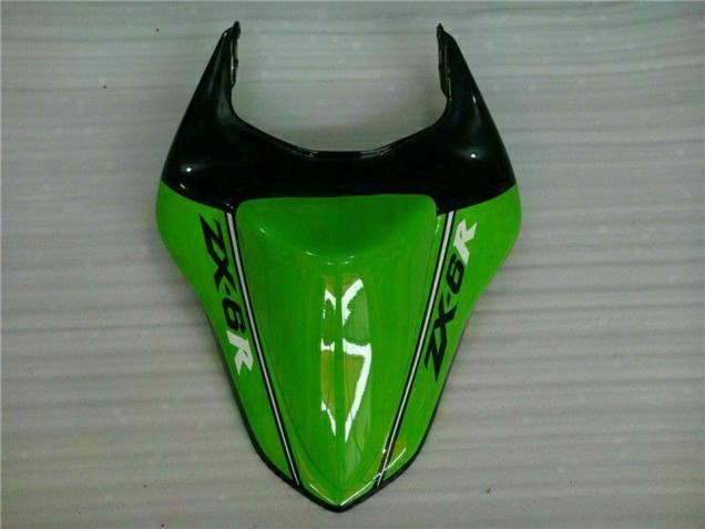 2007-2008 Kawasaki ZX6R Motorcycle Fairings - Green White Ninja UK Manufacturers