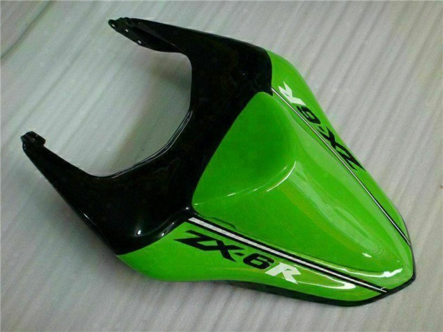 2007-2008 Kawasaki ZX6R Motorcycle Fairings - Green White Ninja UK Manufacturers