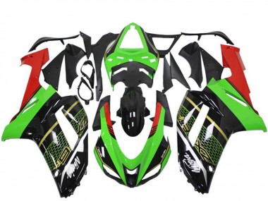 2007-2008 Kawasaki ZX6R Motorcycle Fairing - Green Black UK Manufacturers