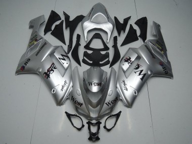 2007-2008 Kawasaki ZX6R Motorcycle Fairings - Silver West UK Manufacturers