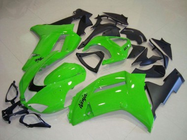 2007-2008 Kawasaki ZX6R Motorcycle Fairings - Green Matte Black UK Manufacturers