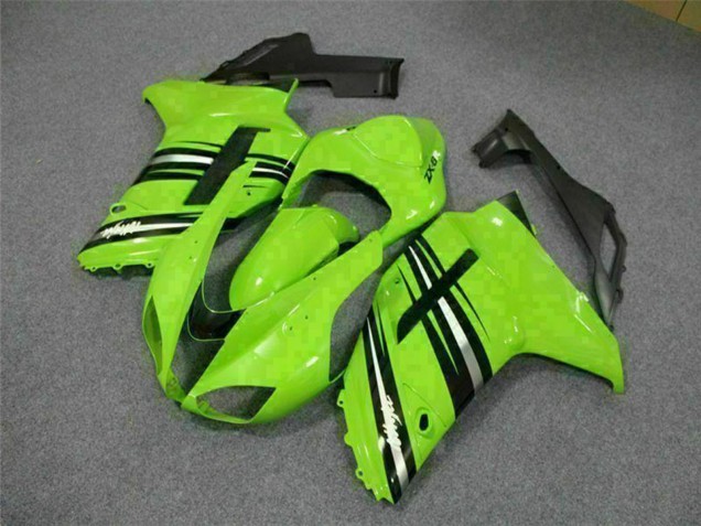 2007-2008 Kawasaki ZX6R Motorcycle Fairing Kits - Green Black UK Manufacturers