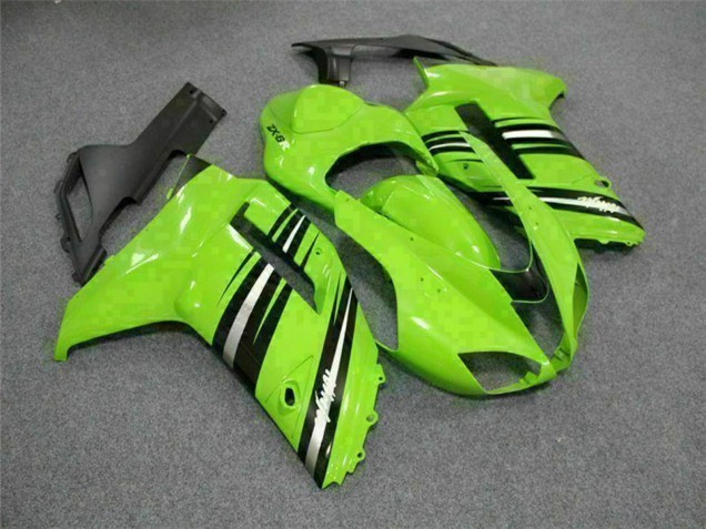 2007-2008 Kawasaki ZX6R Motorcycle Fairing Kits - Green Black UK Manufacturers