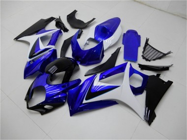 2007-2008 Suzuki GSXR 1000 Motorcycle Fairings - White Blue Black No Decal UK Manufacturers