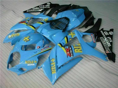 2007-2008 Suzuki GSXR 1000 Motorcycle Fairing Kits - Blue Gold Black Rizla UK Manufacturers