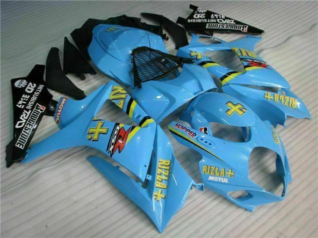 2007-2008 Suzuki GSXR 1000 Motorcycle Fairing Kits - Blue Gold Black Rizla UK Manufacturers