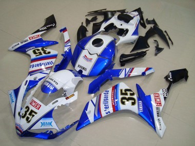 2007-2008 Yamaha YZF R1 Motorcycle Fairings - White Blue Red Black Volvo Sterilgarda Yamalube Fimer 35 UK Manufacturers